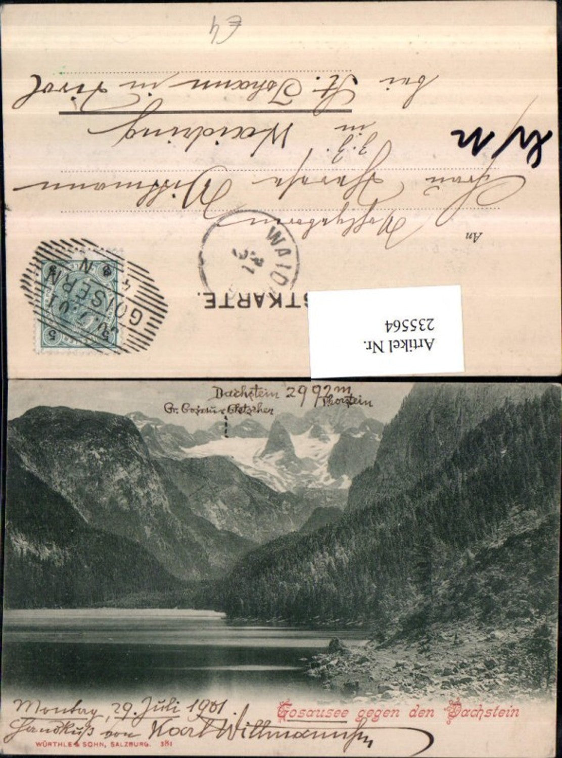 235564,Gosausee b. Gosau geg. d. Dachstein