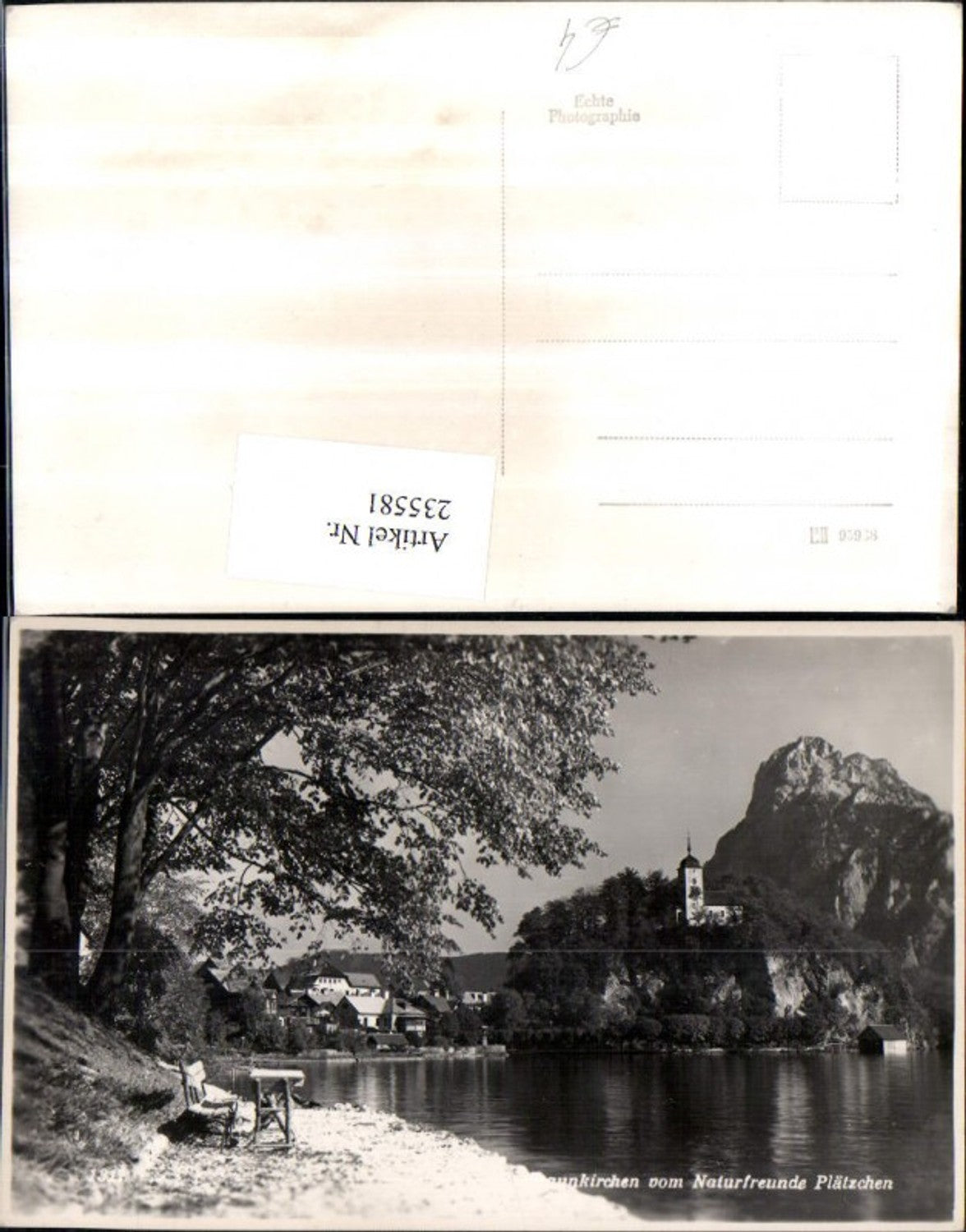 235581,Traunkirchen Teilansicht v. Naturfreunde Plätzchen Kirche Traunstein