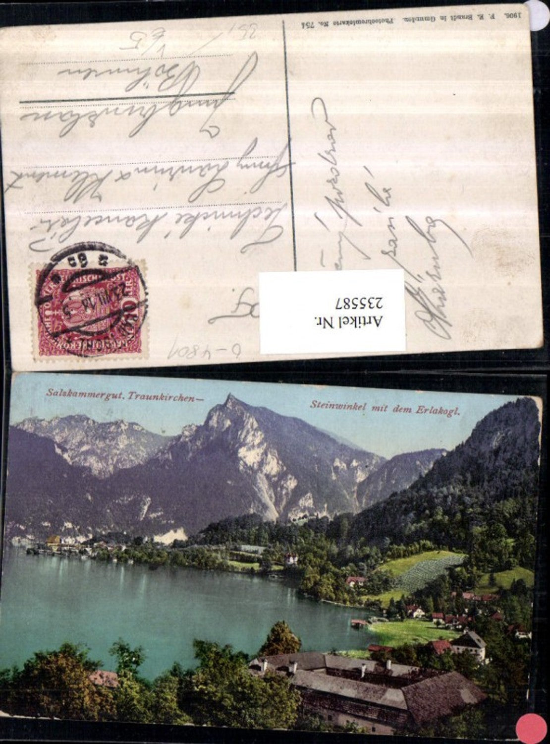 235587,Traunkirchen Steinwinkel m. d. Erlakogl pub F. E. Brandt 754