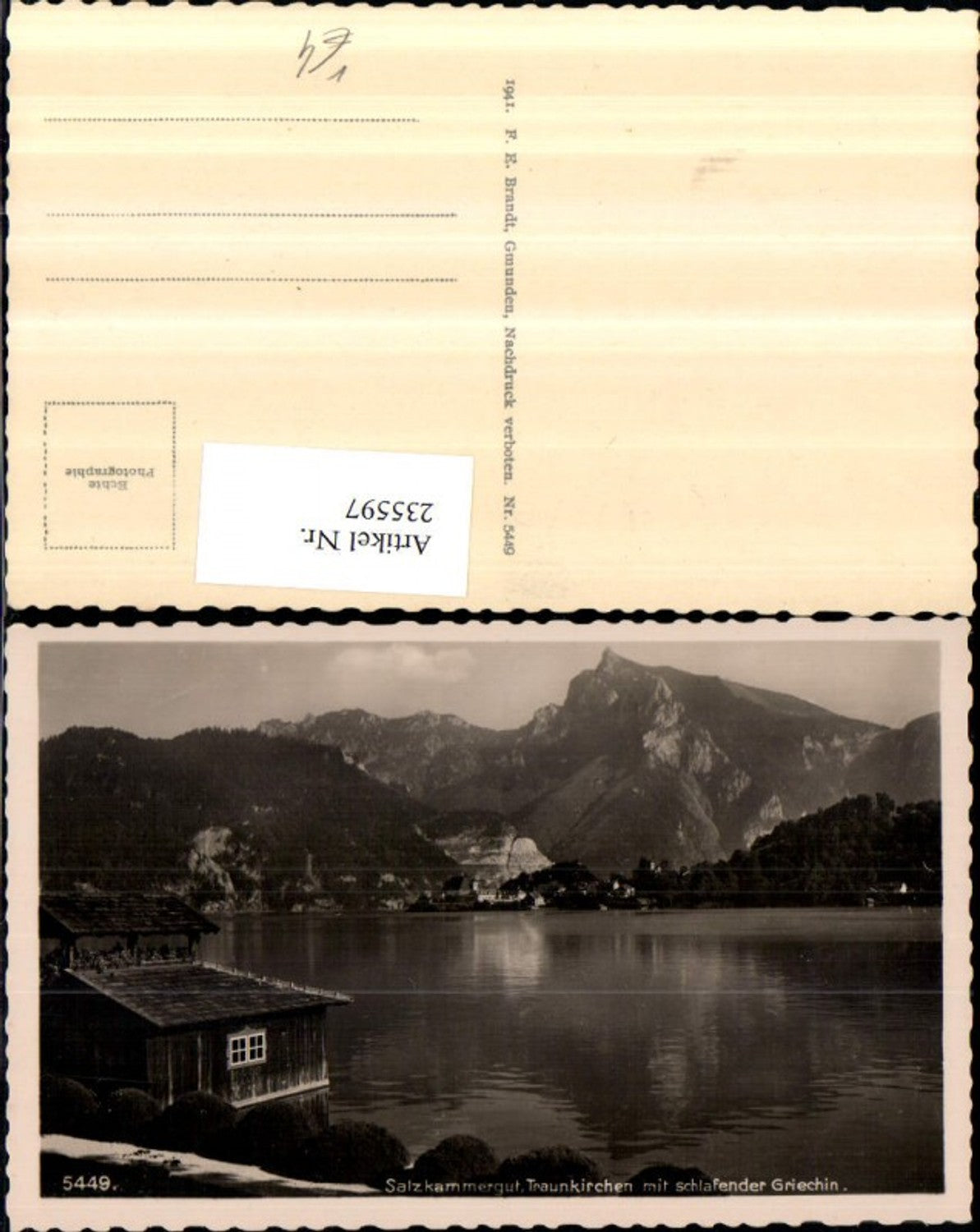 235597,Traunkirchen m. Schlafender Griechin pub F. E. Brandt 5449