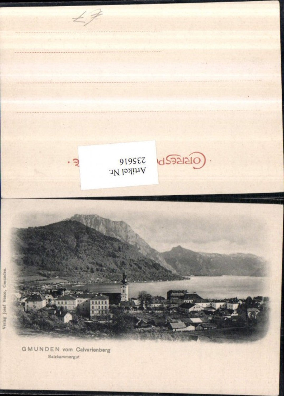 235616,Gmunden Teilansicht m. Kalvarienberg