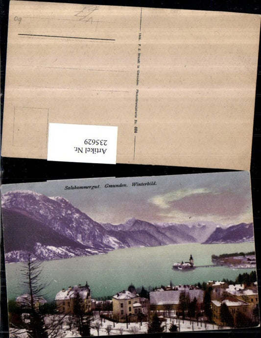 235629,Gmunden Teilansicht Schloss Orth Winterbild pub F. E. Brandt 664