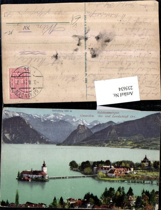 235634,Gmunden See- und Landschloss Orth geg. Schönberg pub F. E. Brandt 1350