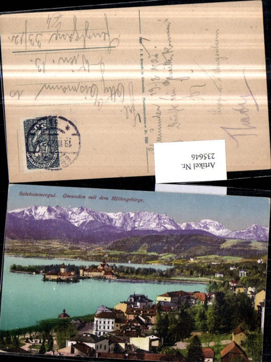 235646,Gmunden Teilansicht m. d. Höllengebirge pub F. E. Brandt 930