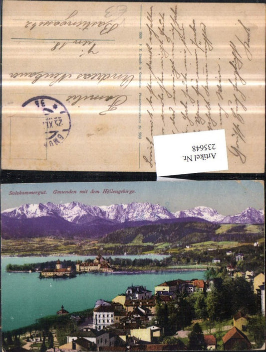 235648,Gmunden Teilansicht m. d. Höllengebirge pub F. E. Brandt 930