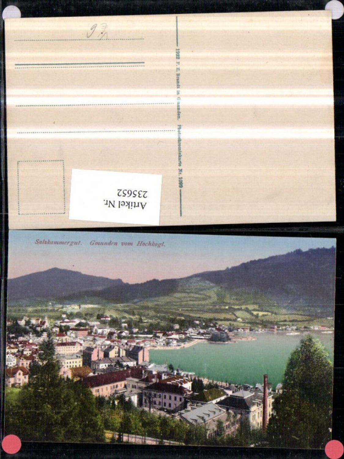 235652,Gmunden Totale vom Hochkogl pub F. E. Brandt 1099