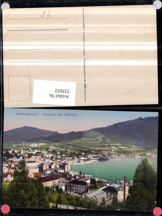 235652,Gmunden Totale vom Hochkogl pub F. E. Brandt 1099