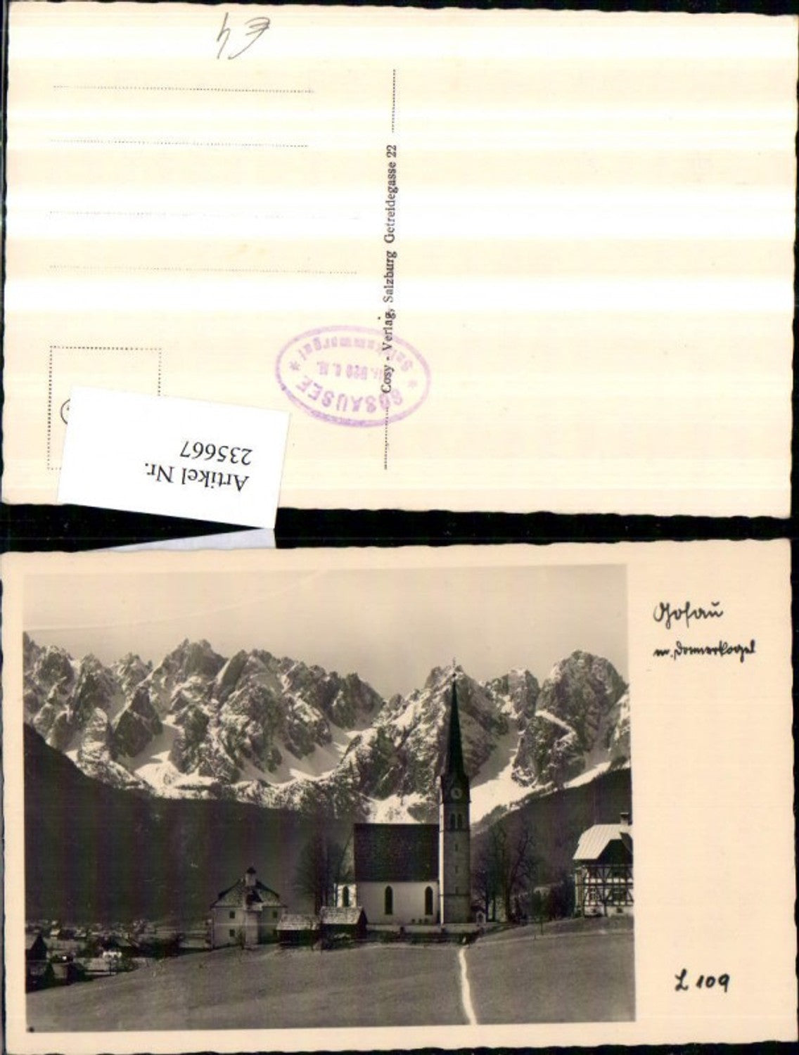 235667,Gosau Teilansicht Kirche m. Donnerkogel