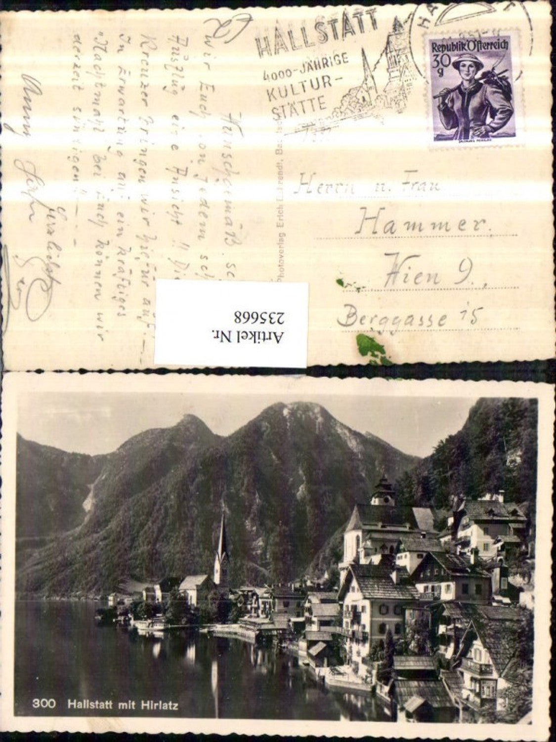235668,Hallstatt m. Hirlatz Teilansicht