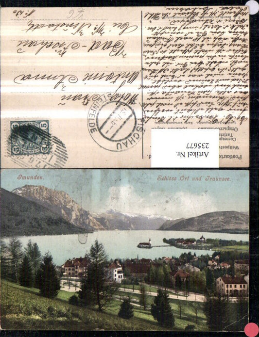 235677,Gmunden Teilansicht Schloss Orth u. Traunsee pub F. E. Brandt 546