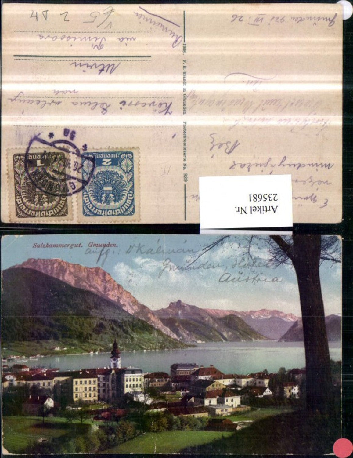 235681,Gmunden Teilansicht pub F. E. Brandt 929