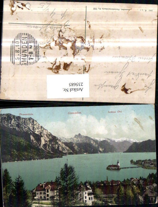 235685,Gmunden Schloss Orth m. Traunstein pub F. E. Brandt 102