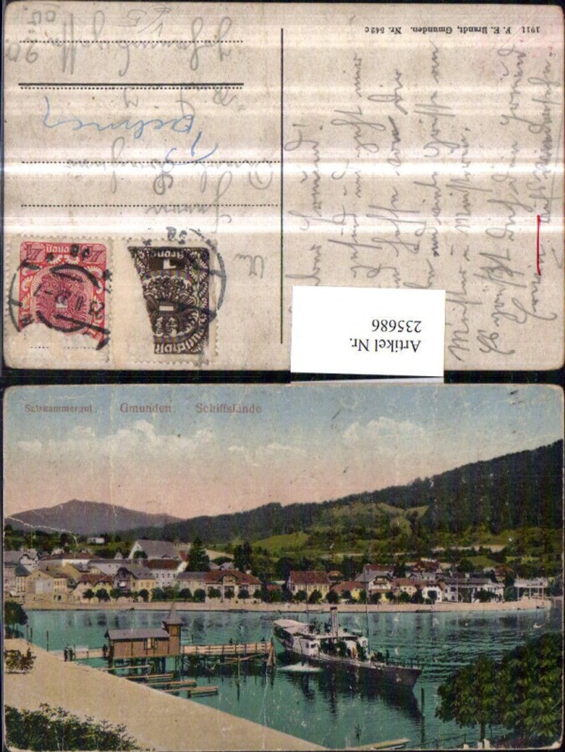 235686,Gmunden Schiffslände Landungslatz Dampfer pub F. E. Brandt 542c