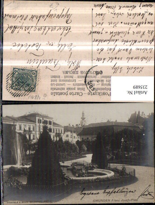 235689,Gmunden Franz Josef-Platz Springbrunnen pub Würthle u. Sohn 447b