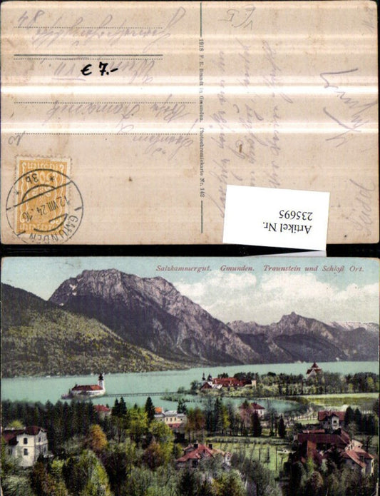235695,Gmunden Teilansicht Traunstein u. Schloss Orth pub F. E. Brandt 142