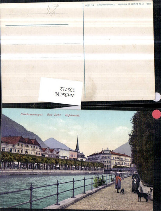 235712,Bad Ischl Esplanade Frauen m. Hund pub F. E. Brandt 1270