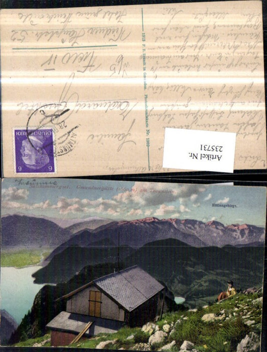 235731,Gmundnerhütte Berghütte b. Gmunden m. Traunstein u. Höllengebirge pub F. E. Brandt 1302