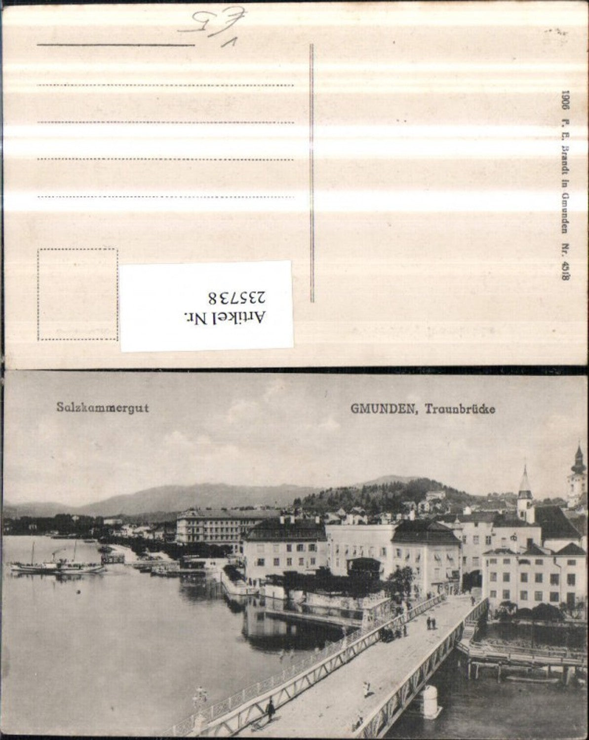 235738,Gmunden Traunbrücke Brücke pub F. E. Brandt 4518