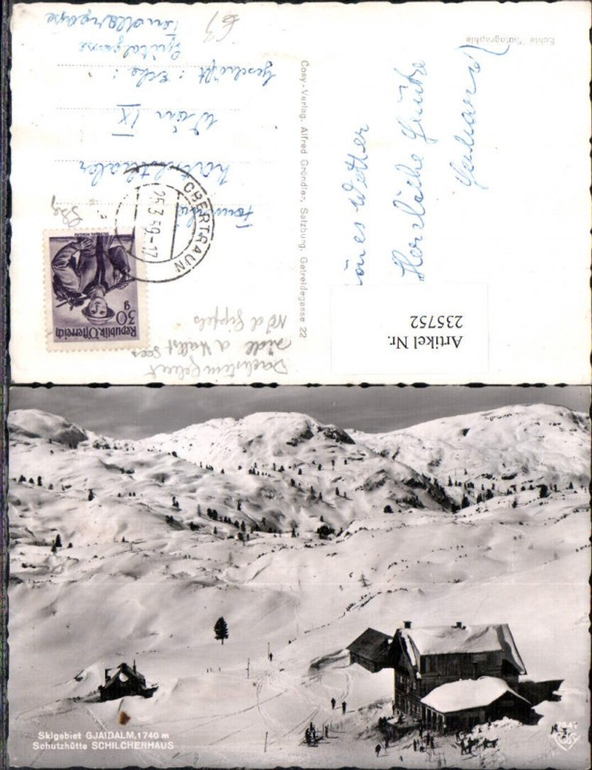 235752,Gjaidalm Schutzhütte Schilcherhaus b. Obertraun Winterbild pub Cosy 7547