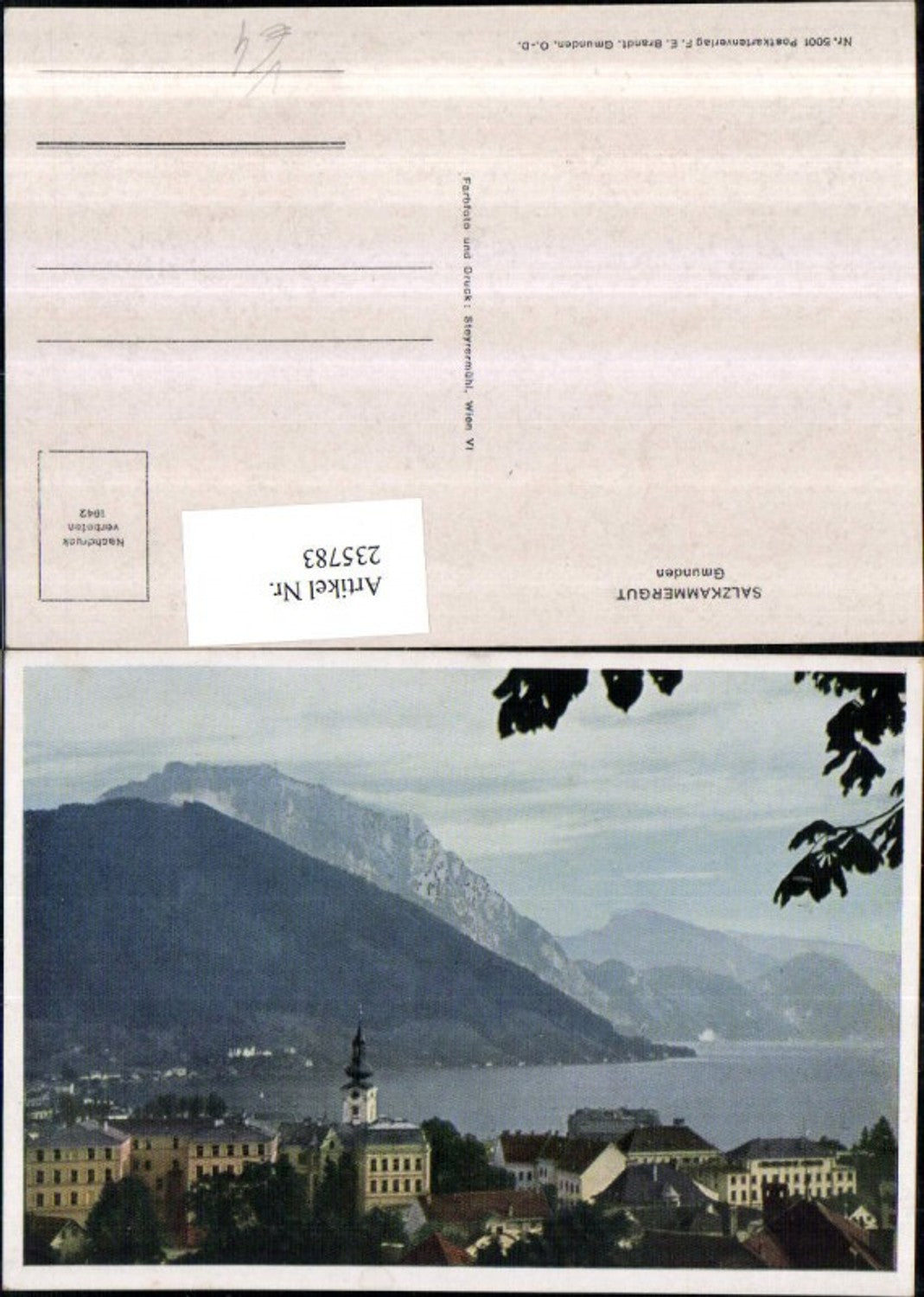 235783,Gmunden Teilansicht pub F. E. Brandt 5001