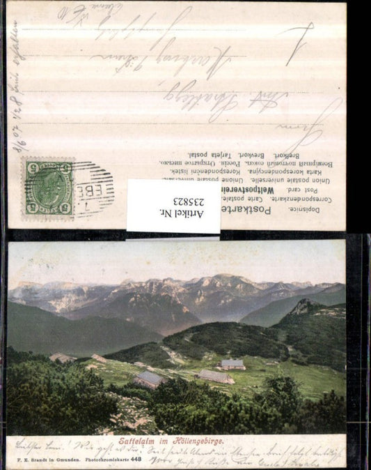 235823,Sattelalm im Höllengebirge b. Ebensee pub F. E. Brandt 448