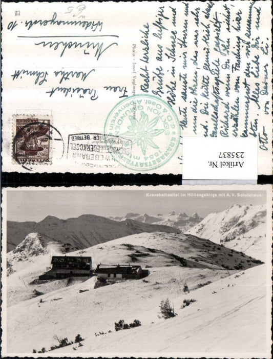 235837,Kranabethsattel im Höllengebirge m. Schutzhaus b. Ebensee Winterbild