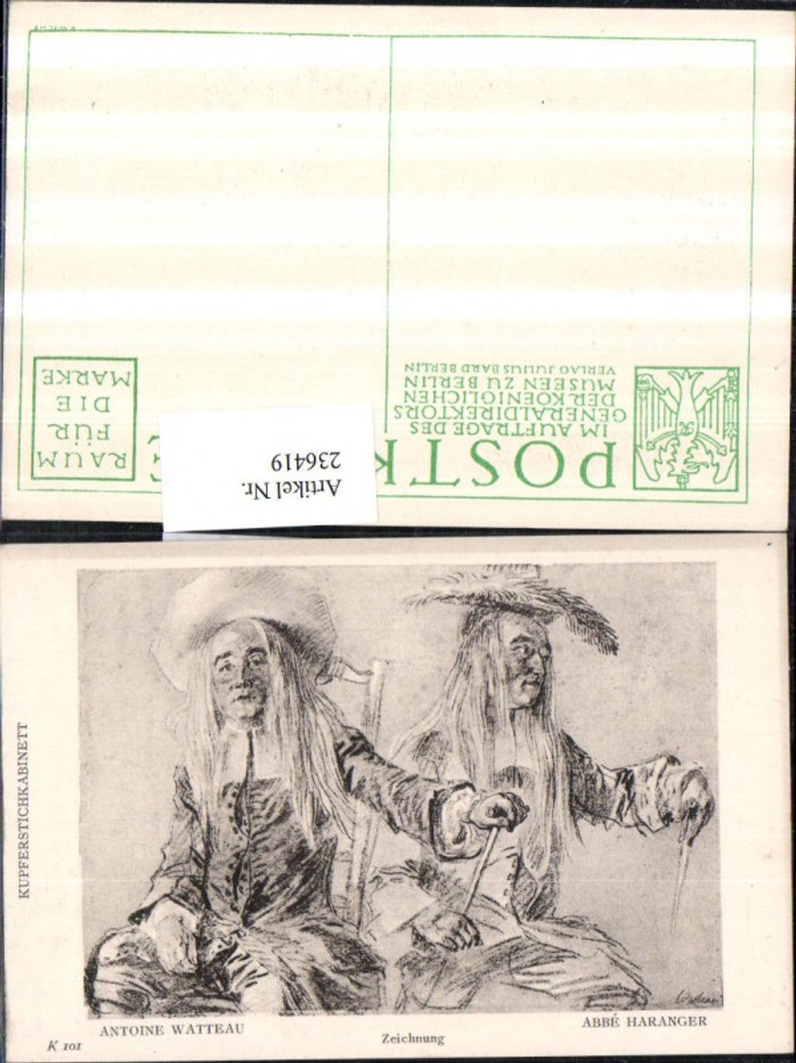 236419,Kupferstichkabinett 101 Antoine Watteau Abbe Haranger