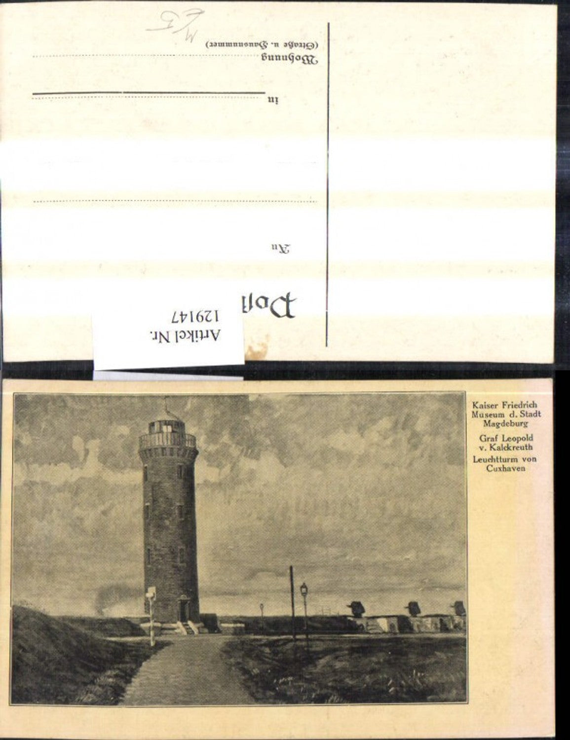 129147,Künstler Ak Graf Leopold v. Kalckreuth Leuchtturm v. Cuxhaven