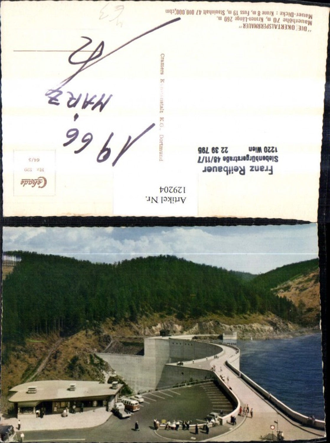 129204,Talsperre Die Okertalsperrmauer b. Schulenberg Altenau Sperrmauer