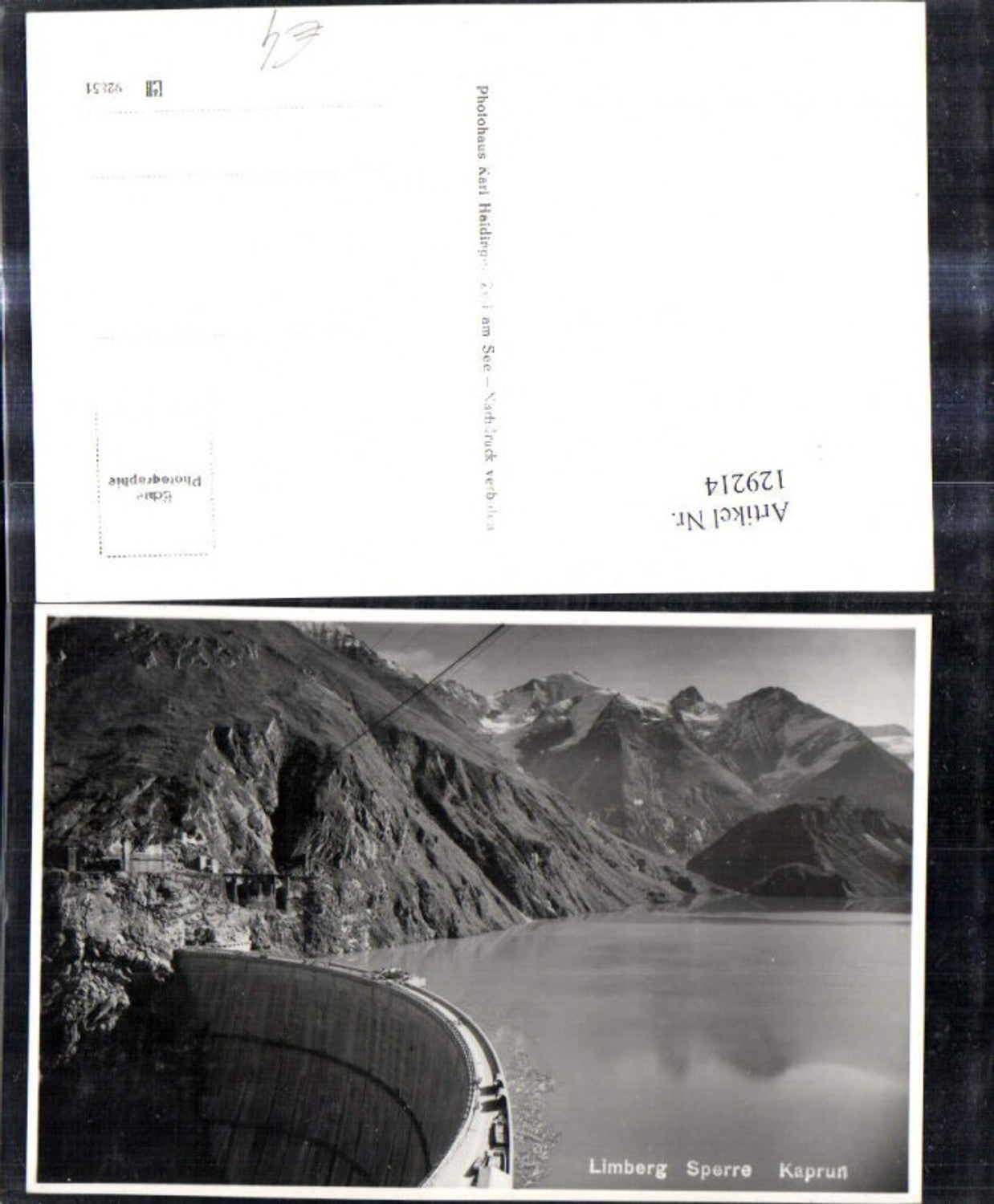 129214,Foto Ak Talsperre Limberg Sperre Kaprun