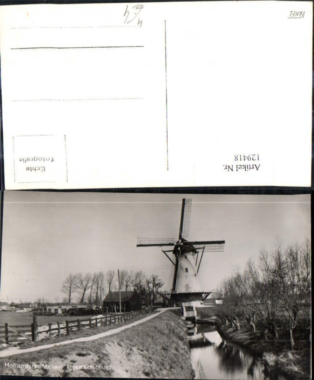 129418,Foto Ak Hollandsch Molen Landschap Windmühle