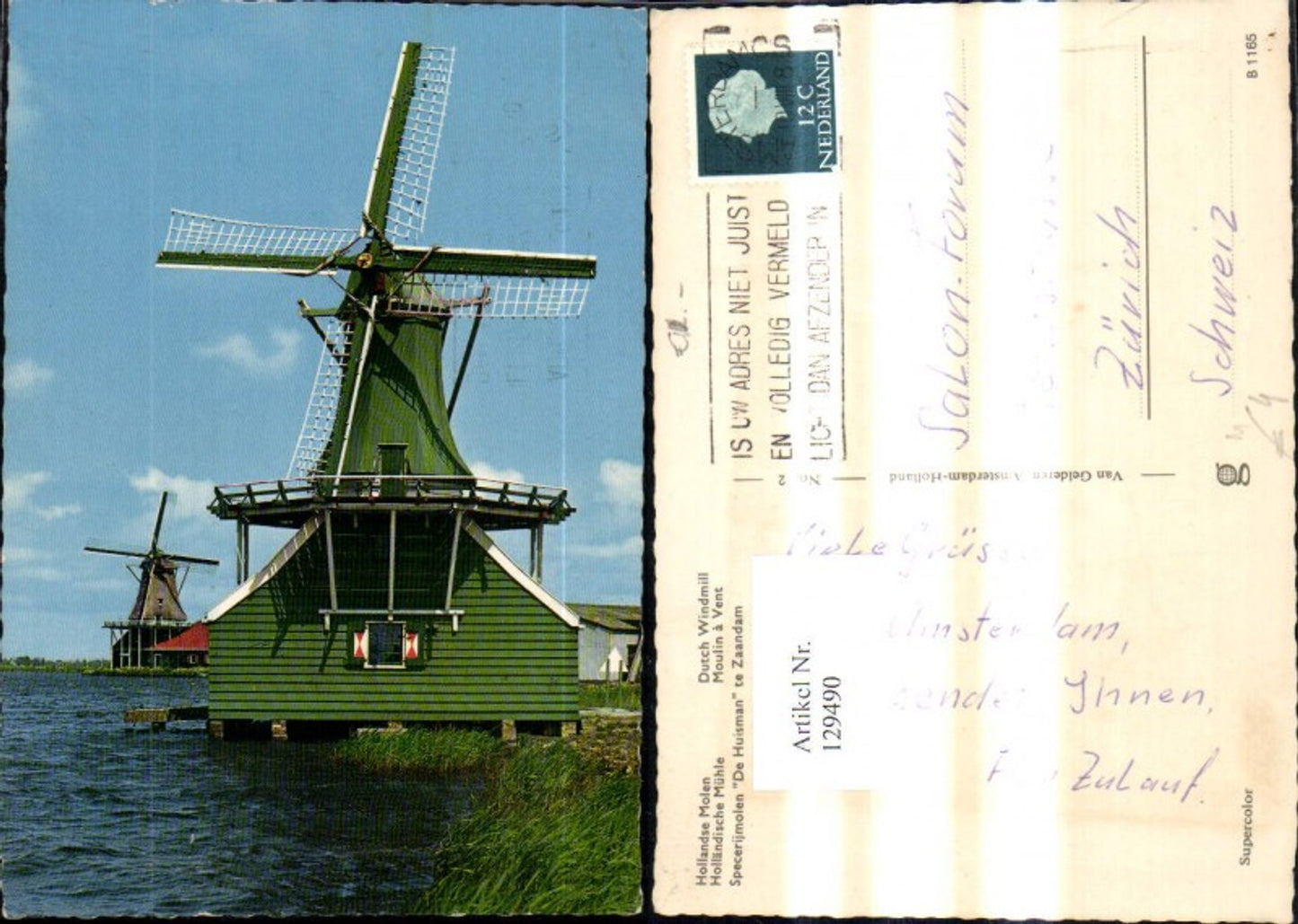 129490,Hollandische Mühle Windmühle Zaandam De Huisman