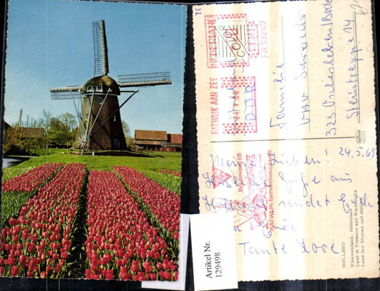 129498,Holland Land d. Blumen u. Mühlen Windmühle Tulpen