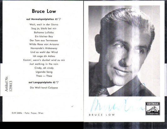 129813,Bruce Low Sänger Schauspieler Autogramm poub Eletrola