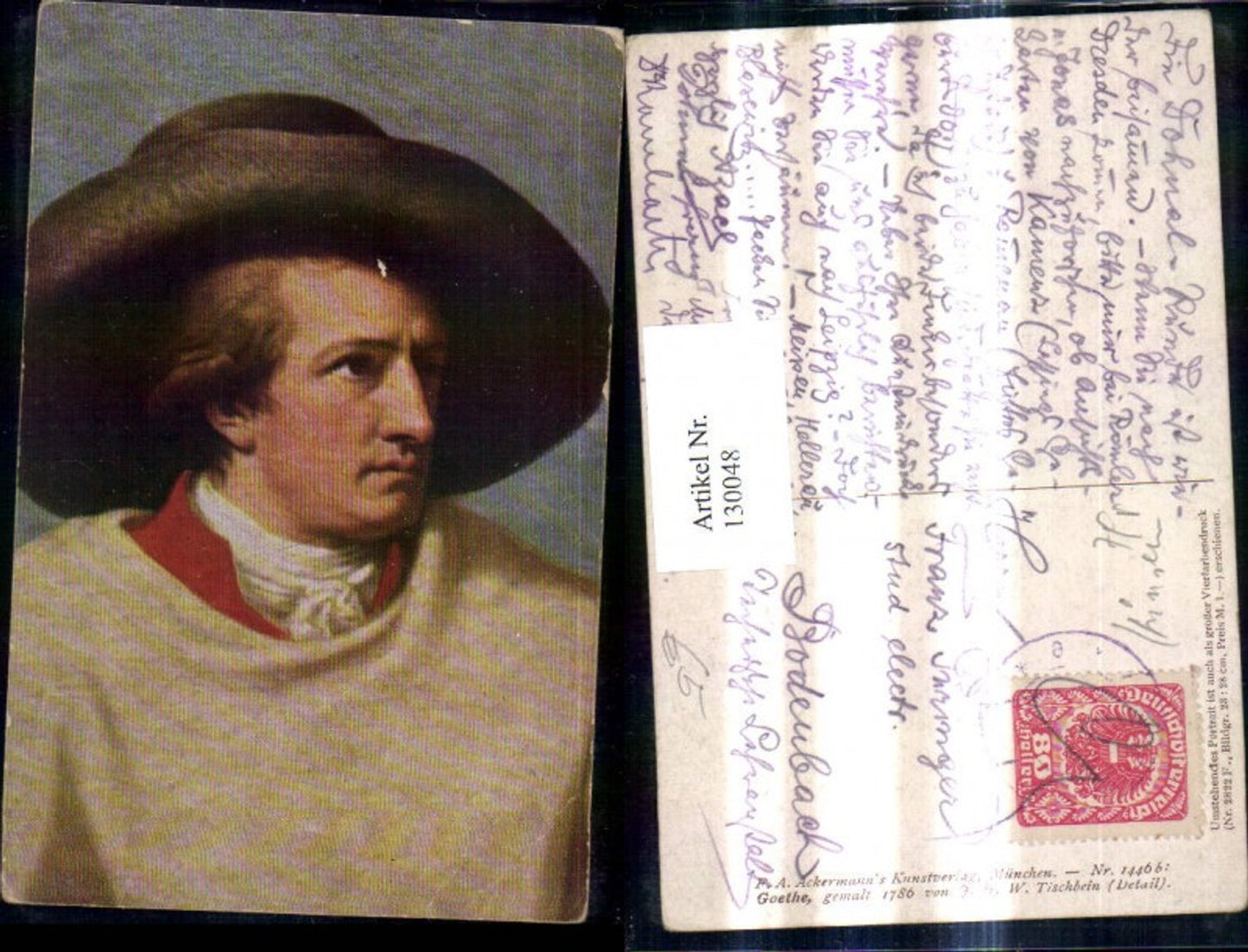 130048,Künstler Ak F. H. W. Tischbein Goethe pub Ackermann 1446 b