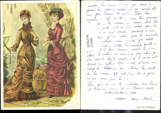 131692,Repro Jugendstil Damart Florilege del la Mode Frauen Mode Kleider Hut Handschuhe