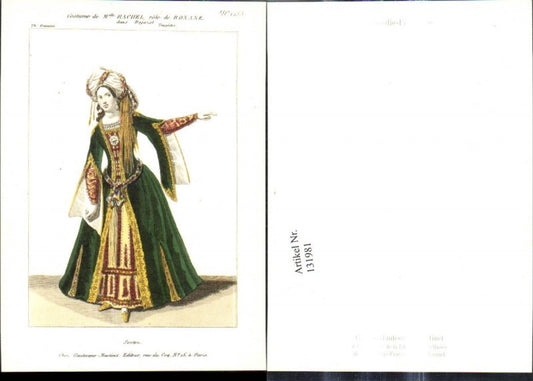 131981,Repro Jugendstil Theatre Francais Costumes Parisiens Pariser Mode Frau Kostüm Roxane