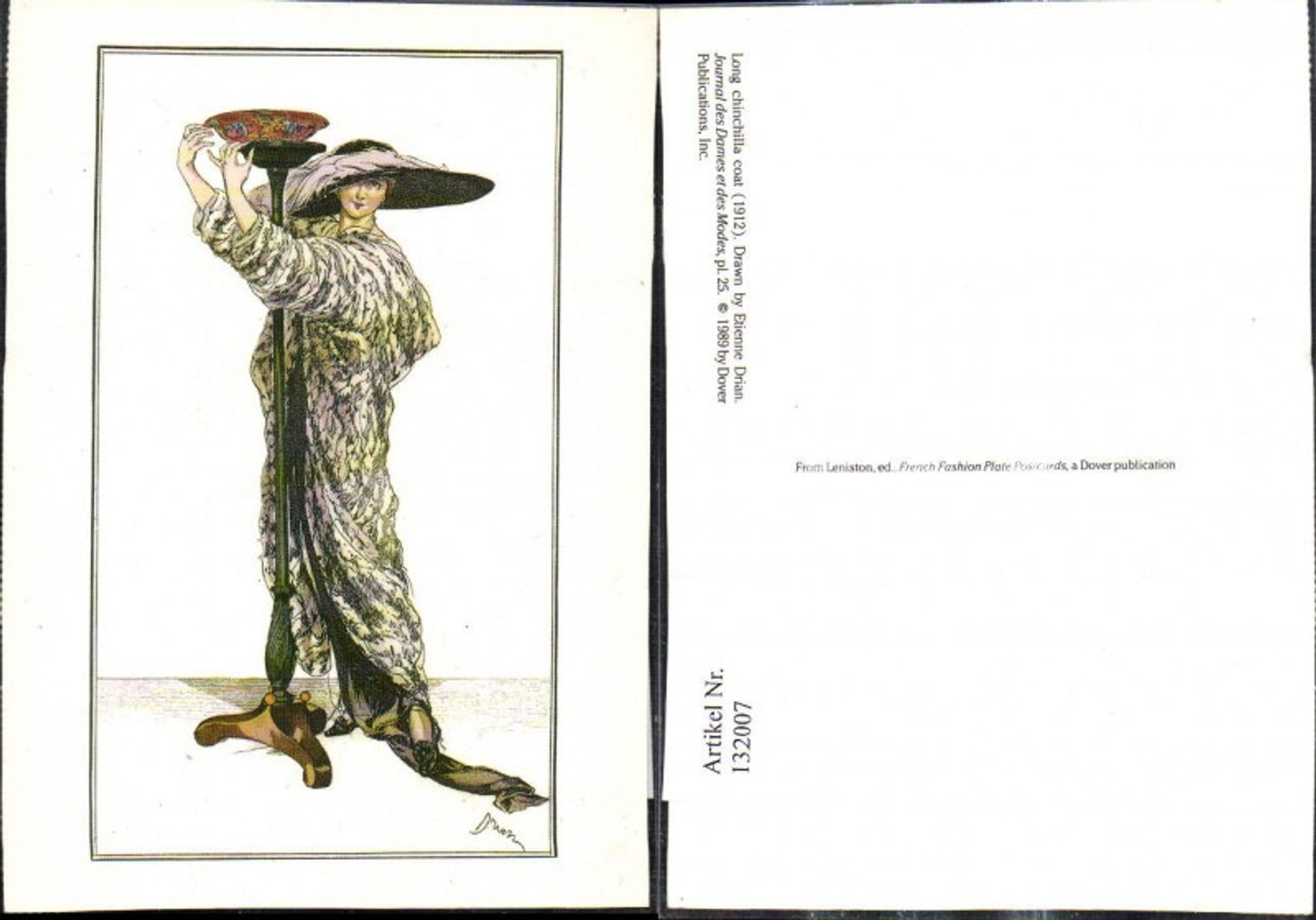 132007,Repro Jugendstil Etienne Drain Long chinchilla coat 1912 Pelzmantel Hut Mode