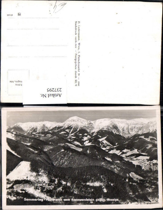 237295,Semmering Panorama v. Sonnwendstein geg. Raxalpe Winterbild