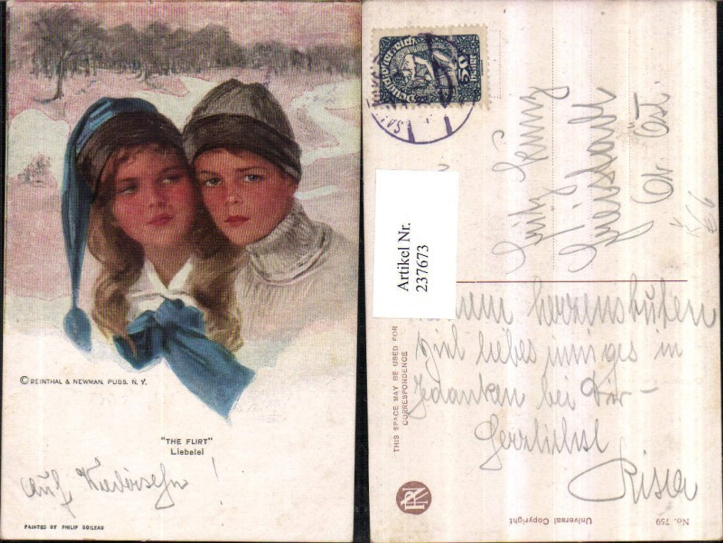 237673,Reinthal & Newman 759 Künstler Philip Boileau The Flirt Liebelei