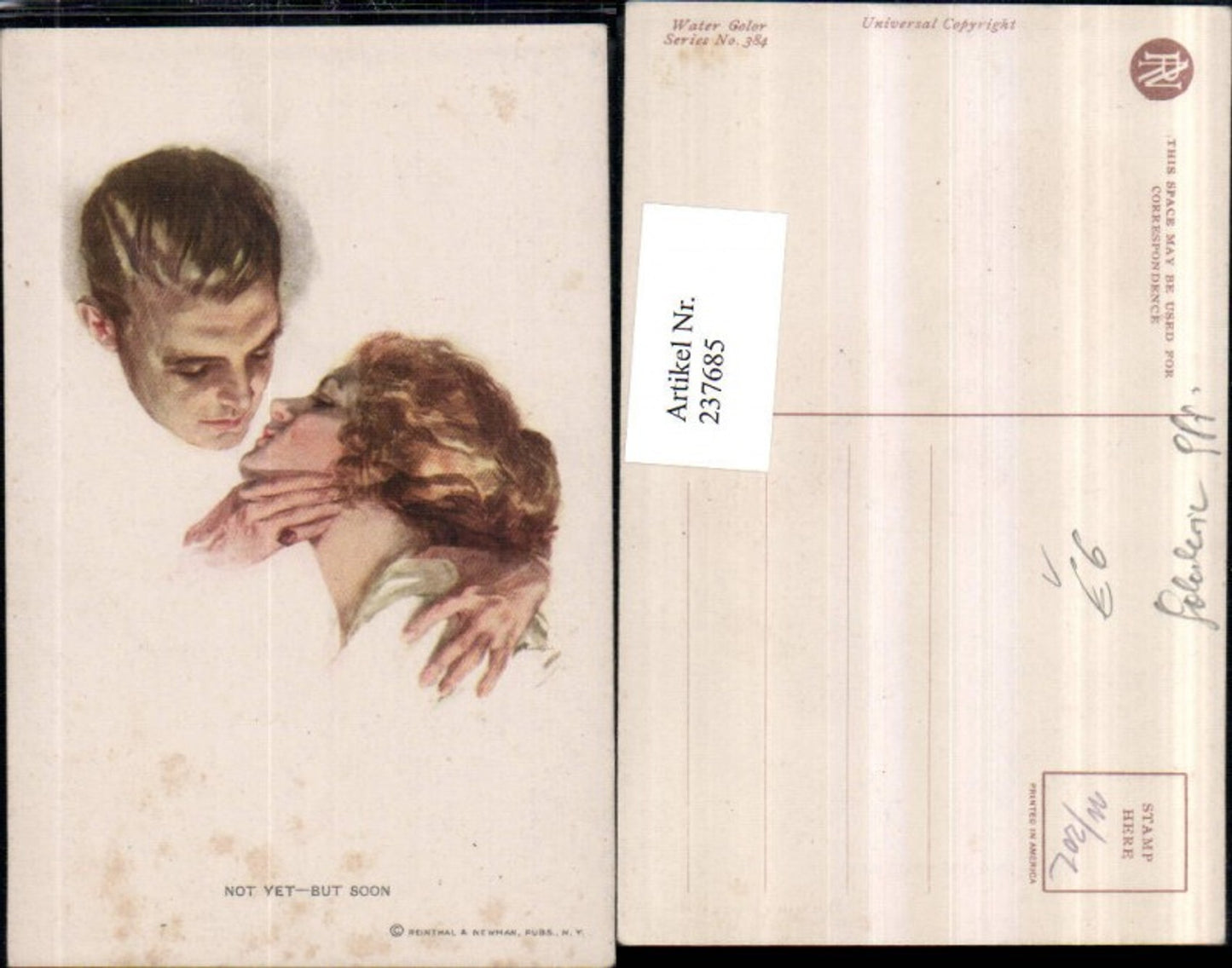 237685,Reinthal & Newman 384 Künstler AK Not yet – But soon Frau u. Mann
