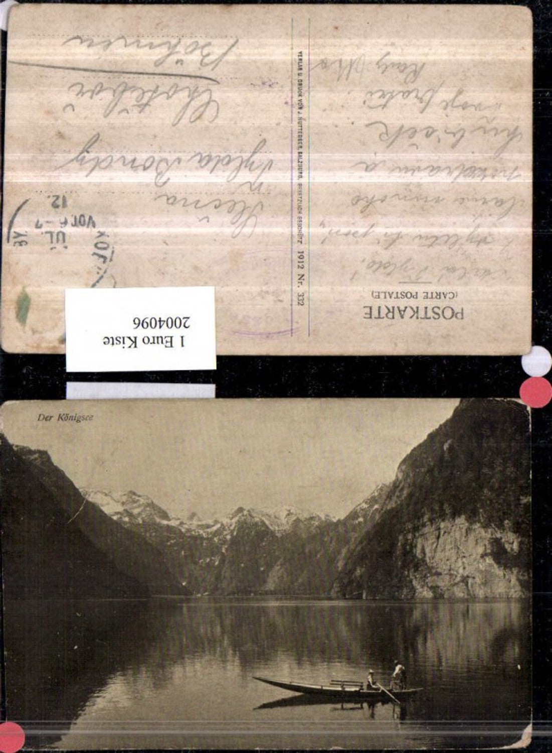 2004096,Der Königssee b. Schönau Partie Bergkulisse Ruderboot