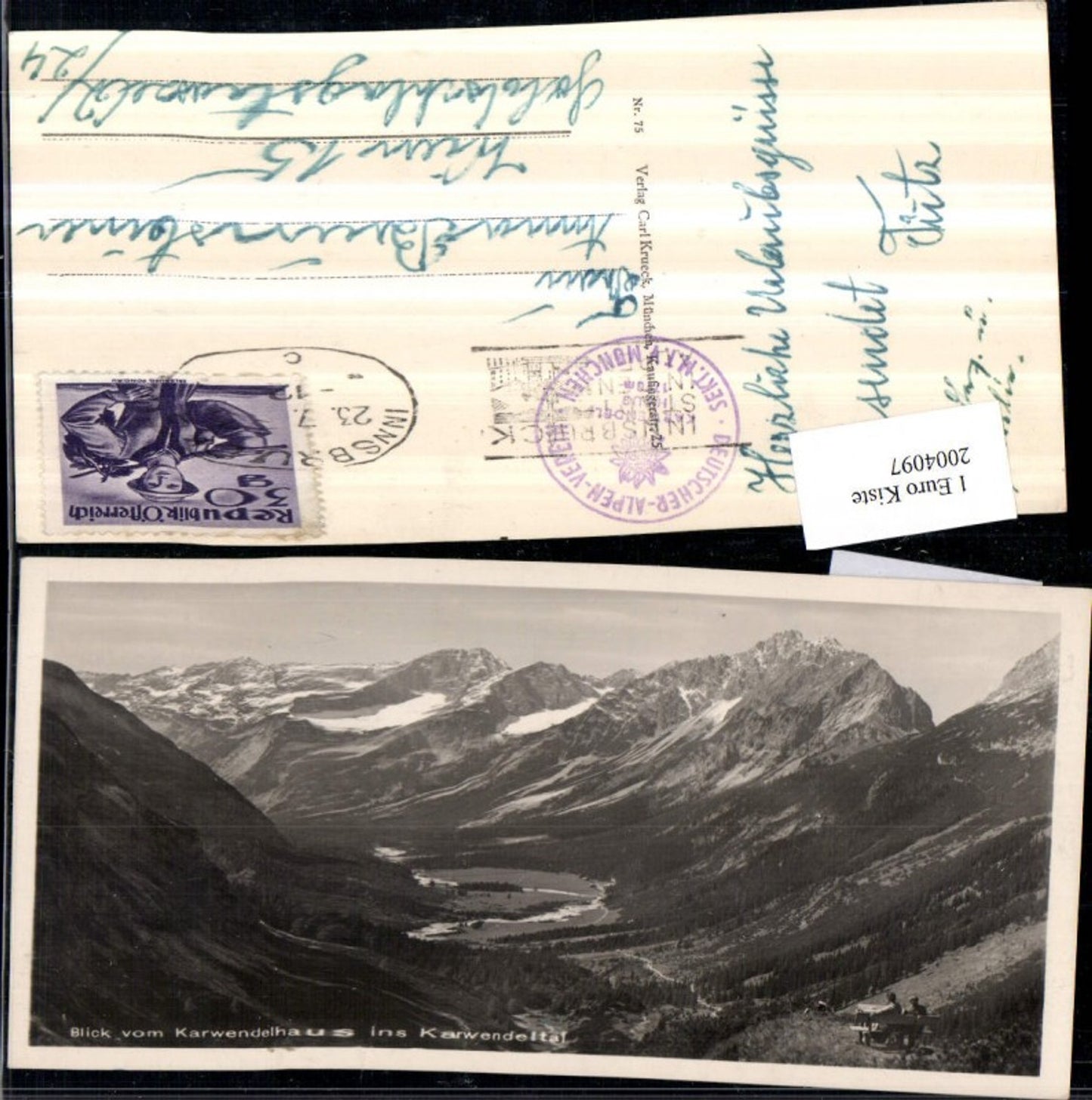 2004097,Blick v. Karwendelhaus ins Karwendeltal Bergkulisse