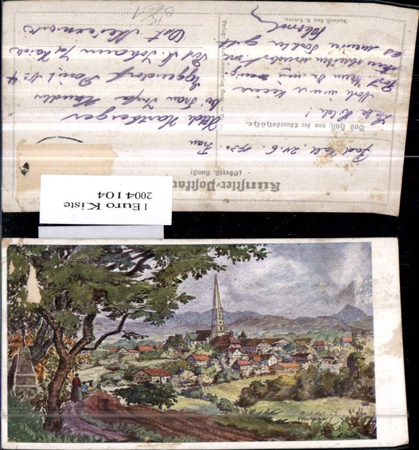 2004104,Künstler AK A. Lebeda Bad Hall Totale v. d. Eduardshöhe