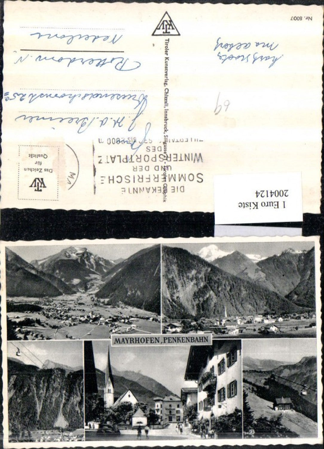 2004124,Mayrhofen Totale Kirche Seilbahn Mehrbildkarte