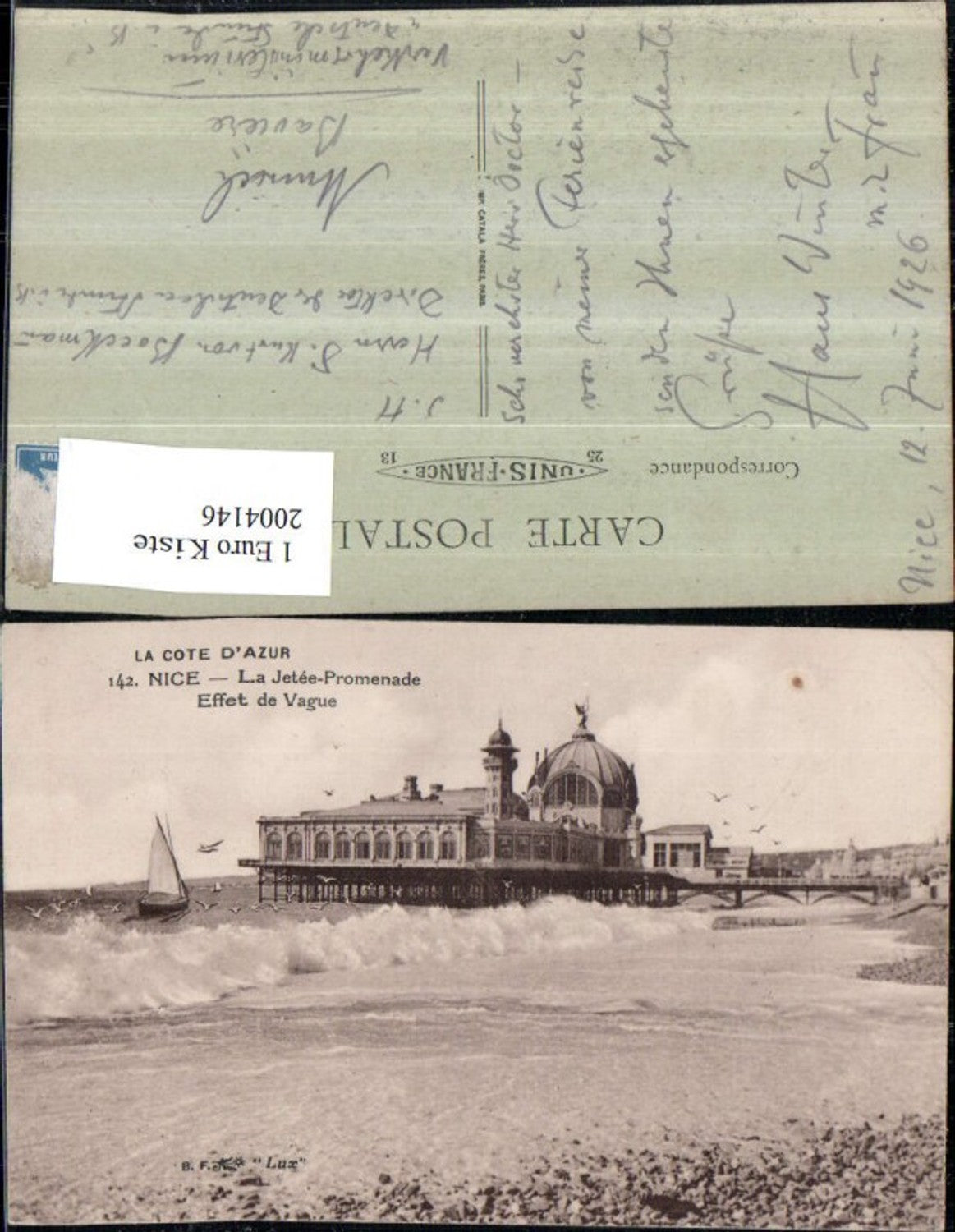 2004146,La Cote d'Azur Nice La Jetee Promenade Effet de Vague Wellen Strand