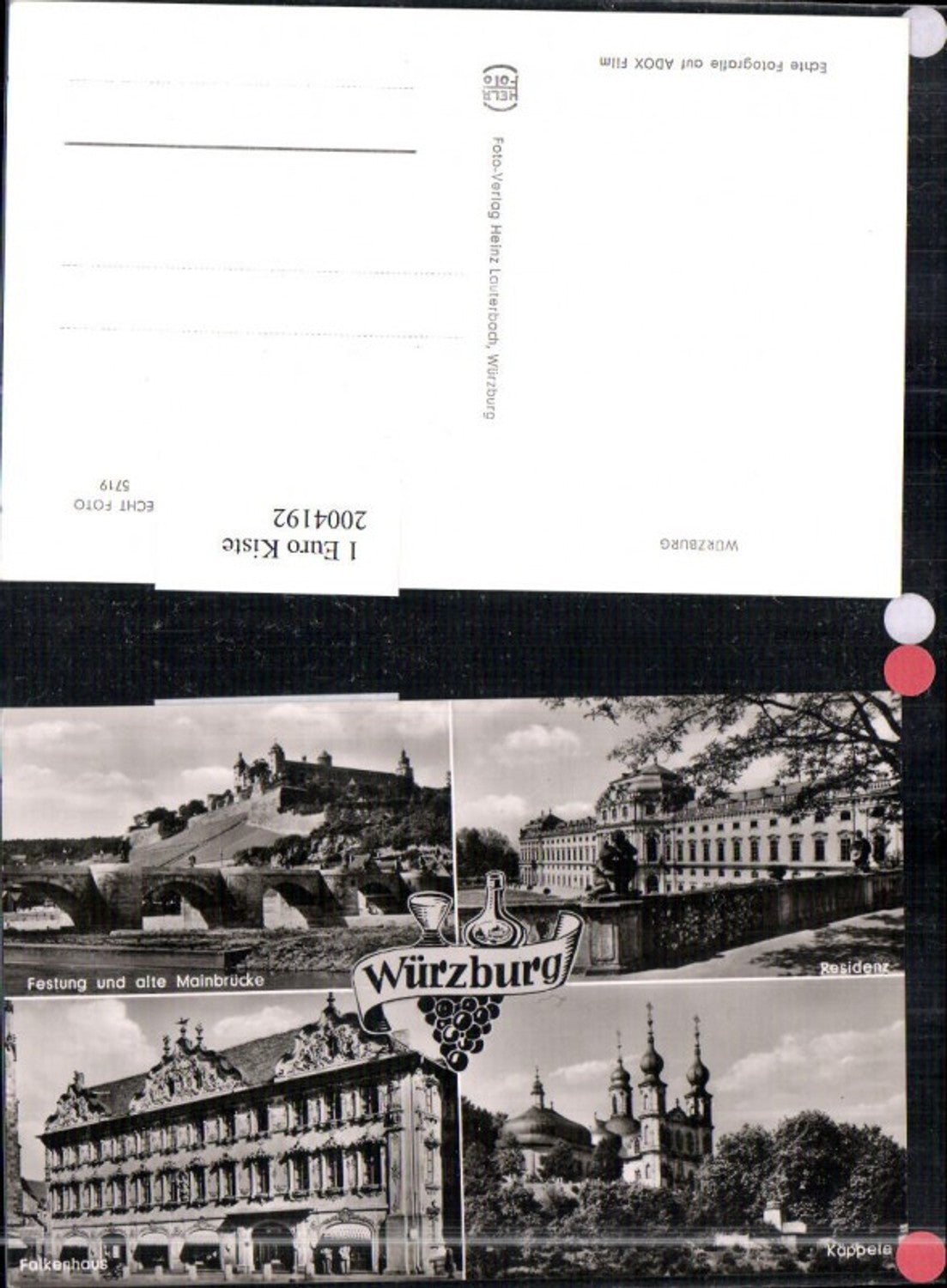 2004192,Würzburg Festung Mainbrücke Residenz Käppele Falkenhaus Mehrbildkarte