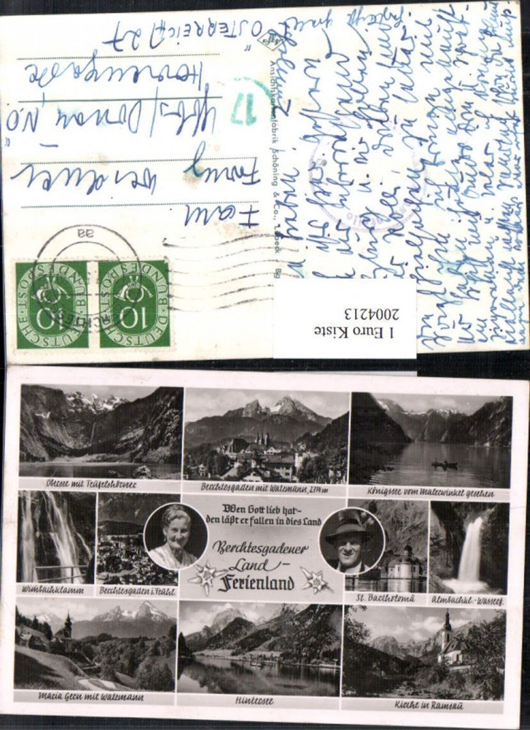 2004213,Berchtesgadener Land Ferienland Totale Obersee Königssee St. Bartholomä Ramsau Kirche Mehrbildkarte