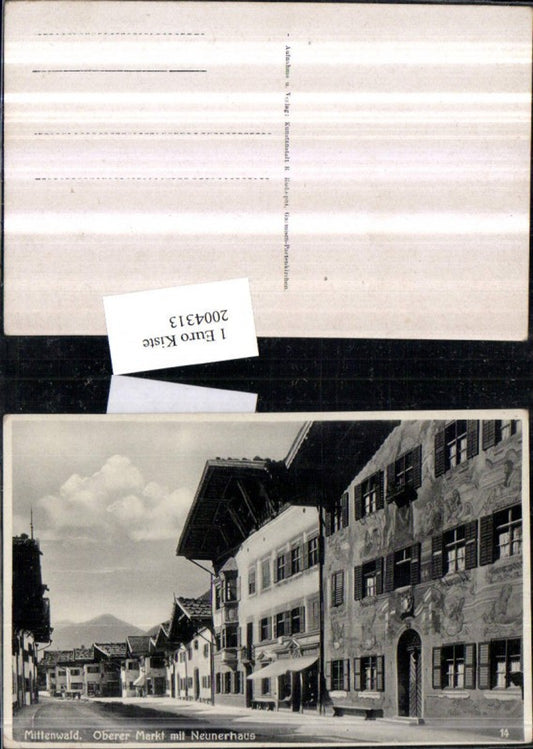 2004313,Mittenwald Oberer Markt m. Neunerhaus Straßenansicht