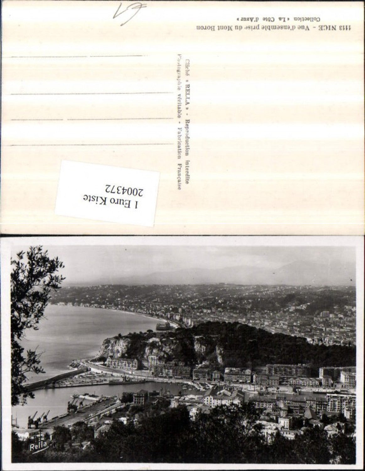 2004372,Nice Vue d'ensemble prise du Mont Boron Totale